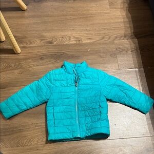 Kids Teal Puffer Jacket - Lightweight Quilted Coat